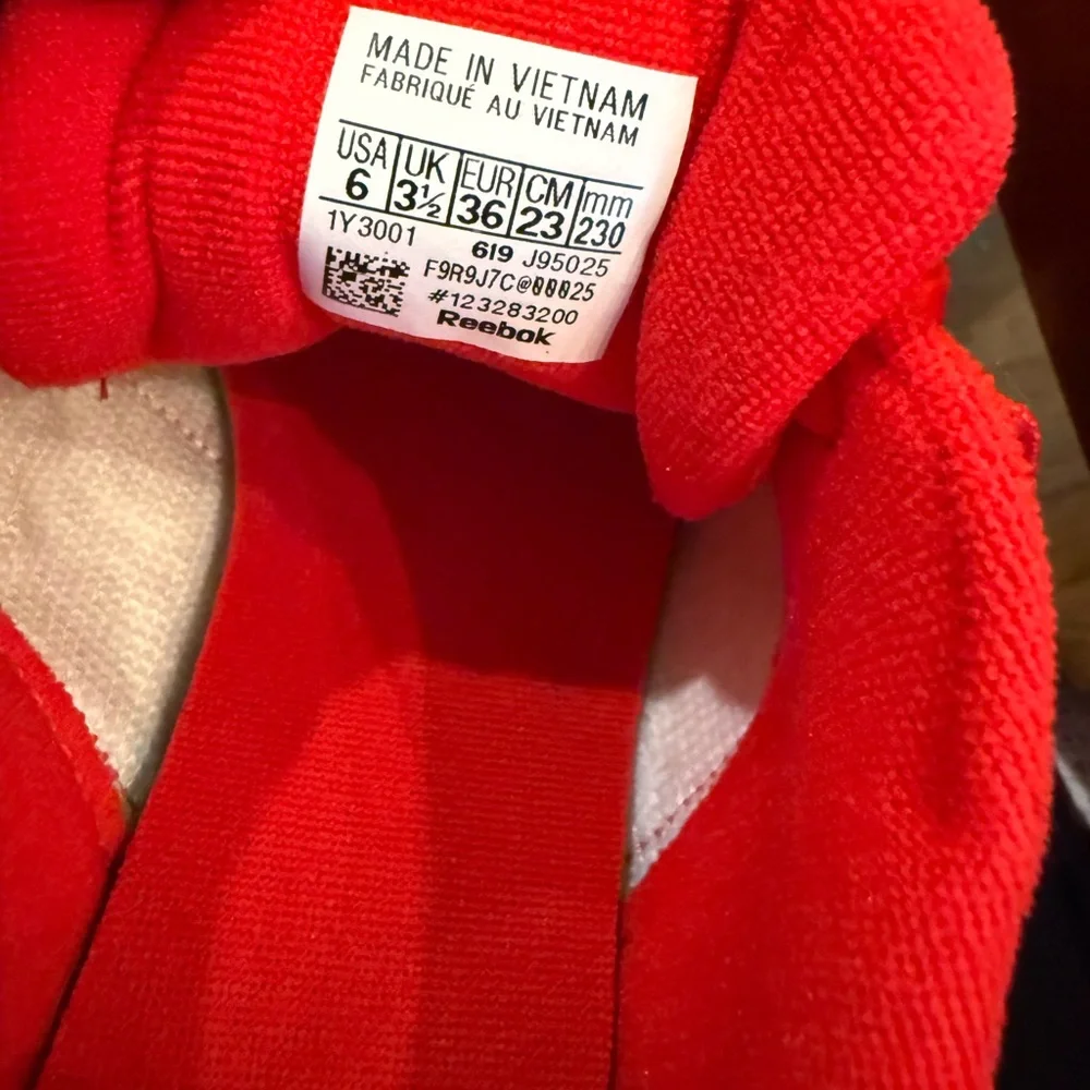 Reebok. Princess Lifestyle Sneaker. Red/White/Black. Size 6.